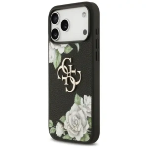 Etui Guess Grained Roses & Big 4G Logo do Apple iPhone 17 Pro Max czarny