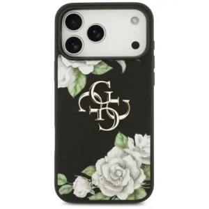 Etui Guess Grained Roses & Big 4G Logo do Apple iPhone 17 Pro Max czarny