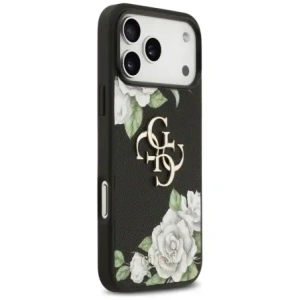 Etui Guess Grained Roses & Big 4G Logo do Apple iPhone 17 Pro Max czarny