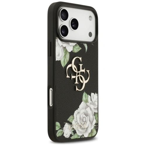 Etui Guess Grained Roses & Big 4G Logo do Apple iPhone 17 Pro Max czarny
