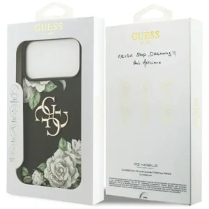 Etui Guess Grained Roses & Big 4G Logo do Apple iPhone 17 Pro Max czarny