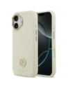 Etui Guess Grained Strass Logo MagSafe do Apple iPhone 17 beżowy
