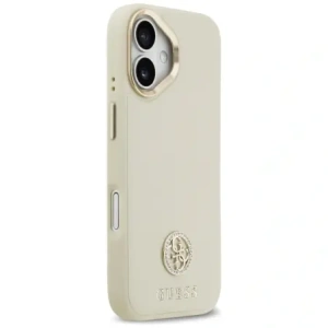 Etui Guess Grained Strass Logo MagSafe do Apple iPhone 17 beżowy