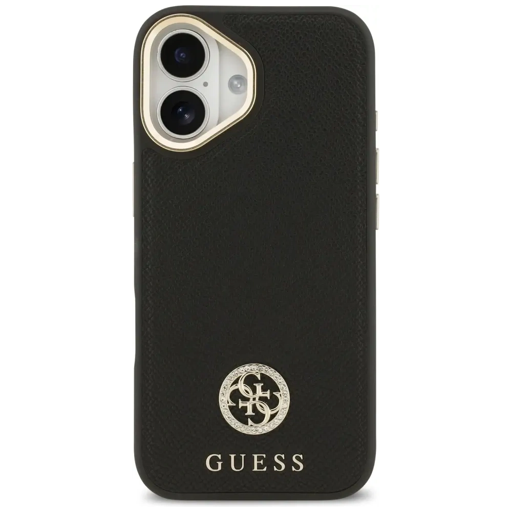 Etui Guess Grained Strass Logo MagSafe do Apple iPhone 17 czarny
