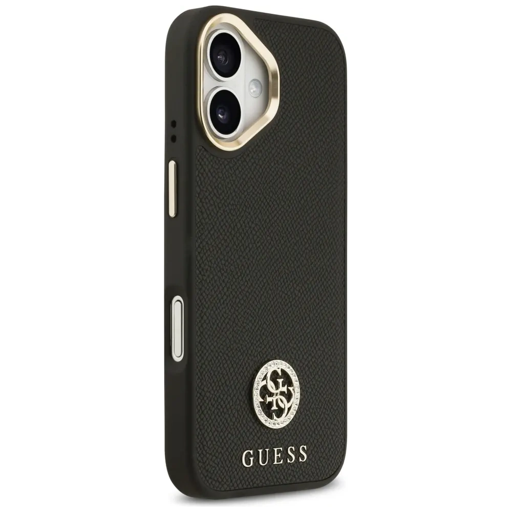 Etui Guess Grained Strass Logo MagSafe do Apple iPhone 17 czarny