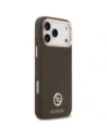 Etui Guess Grained Strass Logo MagSafe do Apple iPhone 17 Pro Max brązowy