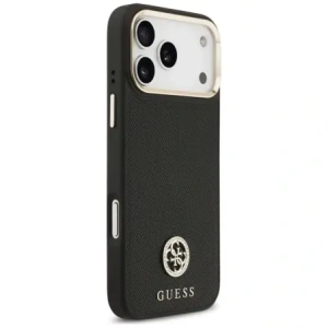 Etui Guess Grained Strass Logo MagSafe do Apple iPhone 17 Pro Max czarny