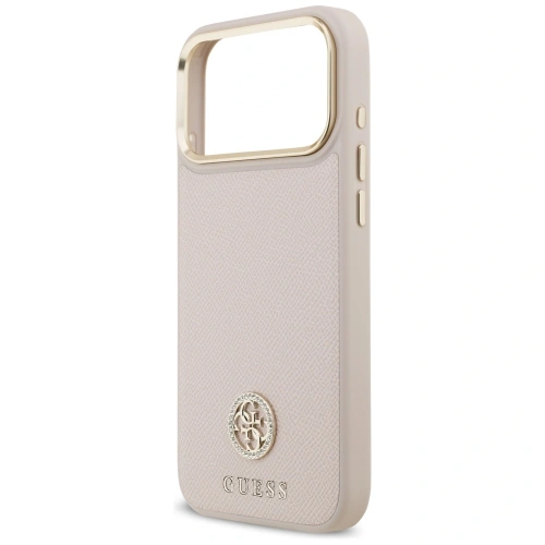 Etui Guess Grained Strass Logo MagSafe do Apple iPhone 17 Pro Max różowy