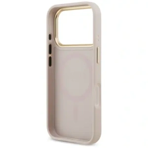 Etui Guess Grained Strass Logo MagSafe do Apple iPhone 17 Pro różowy