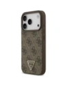 Etui Guess Leather 4G Triangle Strass MagSafe do Apple iPhone 17 Pro brązowy