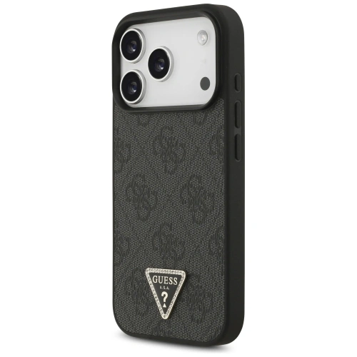 Etui Guess Leather 4G Triangle Strass MagSafe do Apple iPhone 17 Pro czarny