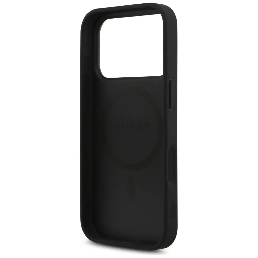 Etui Guess Leather 4G Triangle Strass MagSafe do Apple iPhone 17 Pro czarny