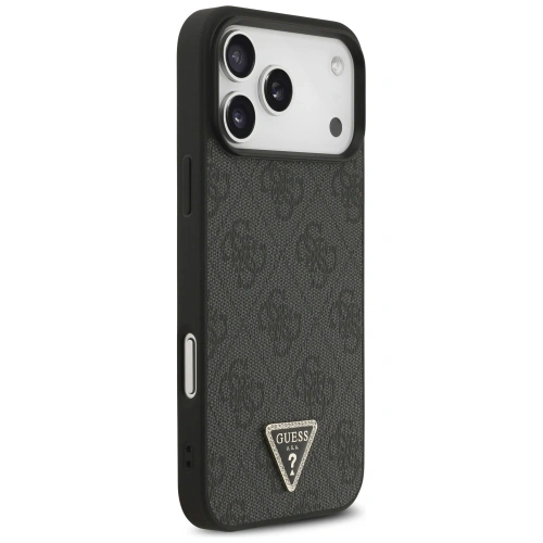 Etui Guess Leather 4G Triangle Strass MagSafe do Apple iPhone 17 Pro Max czarny