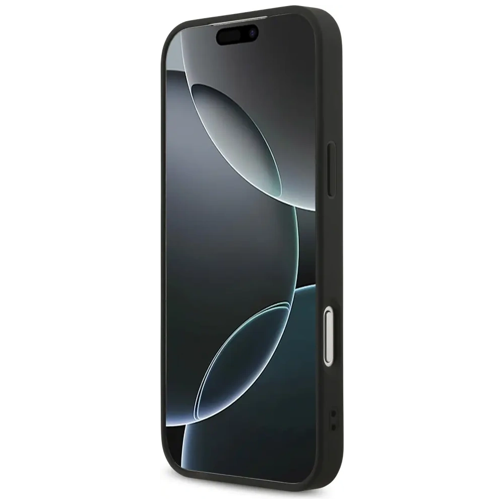 Etui Guess Leather 4G Triangle Strass MagSafe do Apple iPhone 17 Pro Max czarny