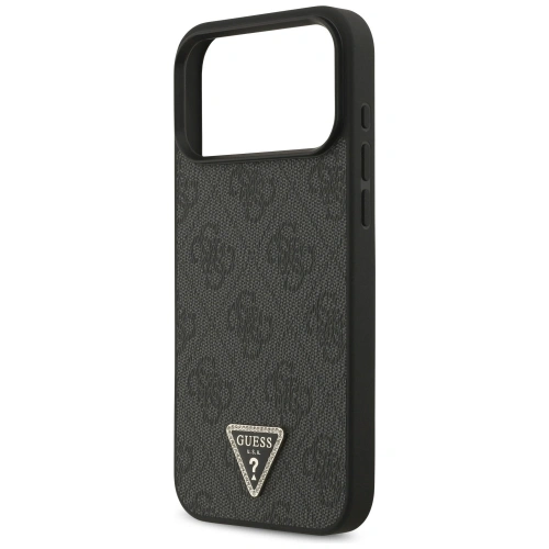 Etui Guess Leather 4G Triangle Strass MagSafe do Apple iPhone 17 Pro Max czarny