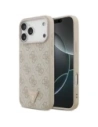 Etui Guess Leather 4G Triangle Strass MagSafe do Apple iPhone 17 Pro Max różowy