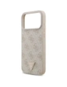 Etui Guess Leather 4G Triangle Strass MagSafe do Apple iPhone 17 Pro Max różowy
