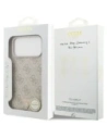 Etui Guess Leather 4G Triangle Strass MagSafe do Apple iPhone 17 Pro Max różowy