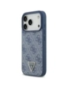 Etui Guess Leather 4G Triangle Strass MagSafe do Apple iPhone 17 Pro niebieski