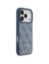 Etui Guess Leather 4G Triangle Strass MagSafe do Apple iPhone 17 Pro niebieski