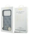 Etui Guess Leather 4G Triangle Strass MagSafe do Apple iPhone 17 Pro niebieski