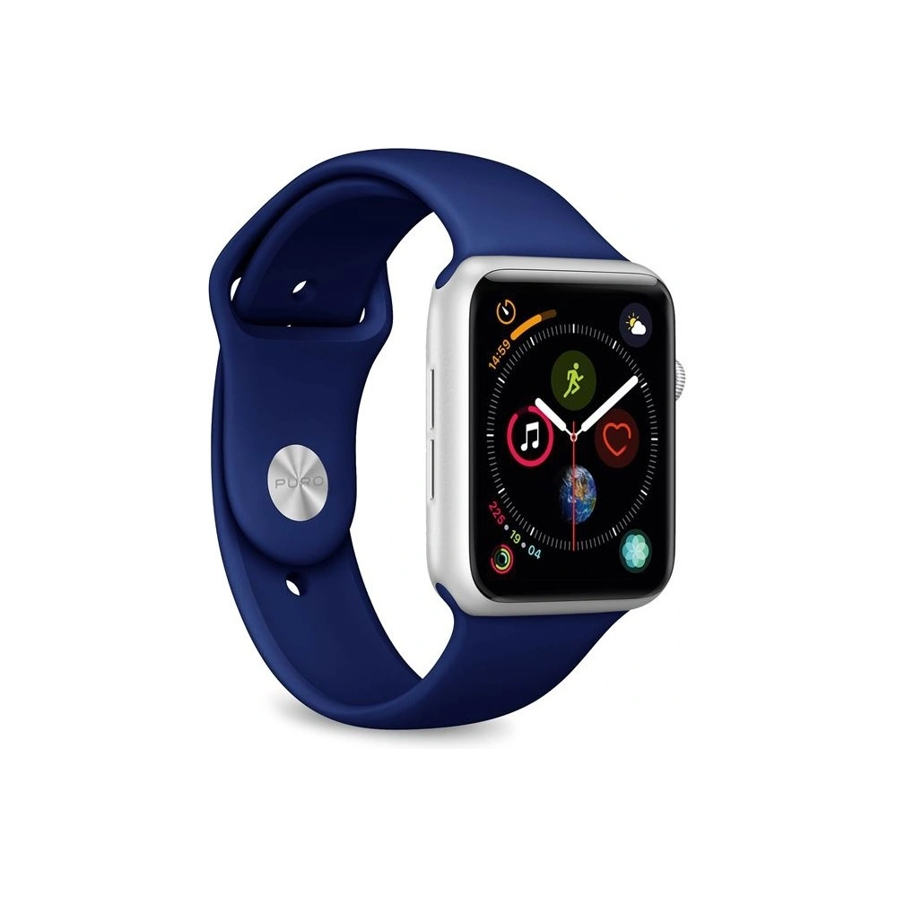 Elastyczny pasek PURO ICON Band Apple Watch 4/5/6/7/SE/8/9/Ultra 44/45/49mm (S/M & M/L) (granatowy)