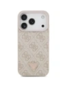 Etui Guess Leather 4G Triangle Strass MagSafe do Apple iPhone 17 Pro różowy
