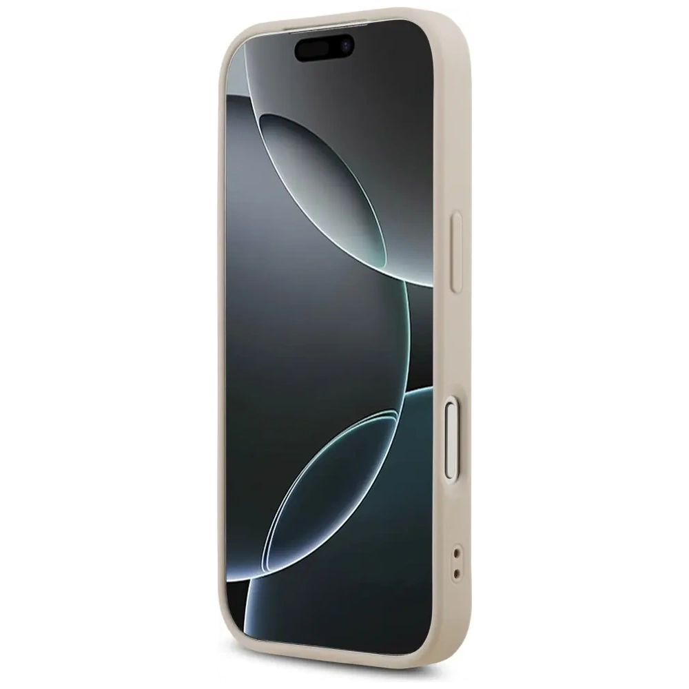 Etui Guess Leather 4G Triangle Strass MagSafe do Apple iPhone 17 Pro różowy