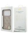 Etui Guess Leather 4G Triangle Strass MagSafe do Apple iPhone 17 Pro różowy
