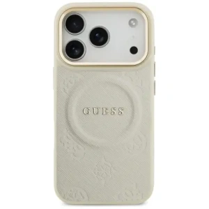 Etui Guess Peony Hot Stamp MagSafe do Apple iPhone 17 Pro beżowy