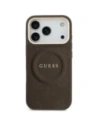 Etui Guess Peony Hot Stamp MagSafe do Apple iPhone 17 Pro brązowy