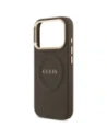 Etui Guess Peony Hot Stamp MagSafe do Apple iPhone 17 Pro brązowy