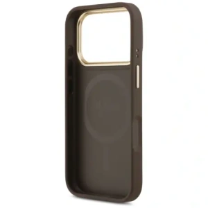 Etui Guess Peony Hot Stamp MagSafe do Apple iPhone 17 Pro brązowy