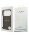 Etui Guess Peony Hot Stamp MagSafe do Apple iPhone 17 Pro brązowy