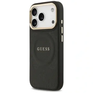 Etui Guess Peony Hot Stamp MagSafe do Apple iPhone 17 Pro czarny