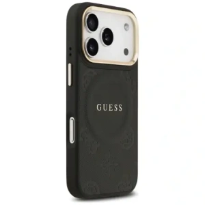 Etui Guess Peony Hot Stamp MagSafe do Apple iPhone 17 Pro czarny