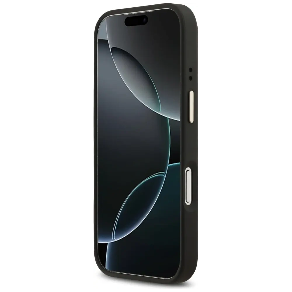 Etui Guess Peony Hot Stamp MagSafe do Apple iPhone 17 Pro czarny