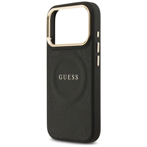 Etui Guess Peony Hot Stamp MagSafe do Apple iPhone 17 Pro czarny