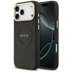 Etui Guess Peony Hot Stamp MagSafe do Apple iPhone 17 Pro Max czarny