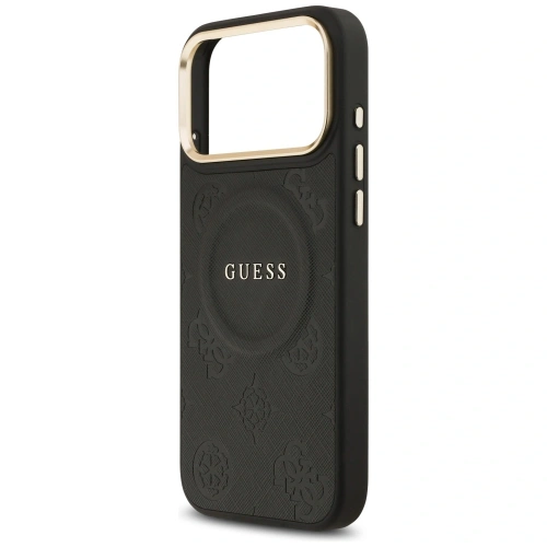 Etui Guess Peony Hot Stamp MagSafe do Apple iPhone 17 Pro Max czarny