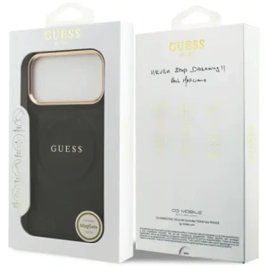 Etui Guess Peony Hot Stamp MagSafe do Apple iPhone 17 Pro Max czarny
