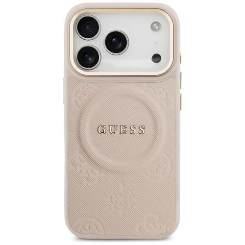 Etui Guess Peony Hot Stamp MagSafe do Apple iPhone 17 Pro różowy
