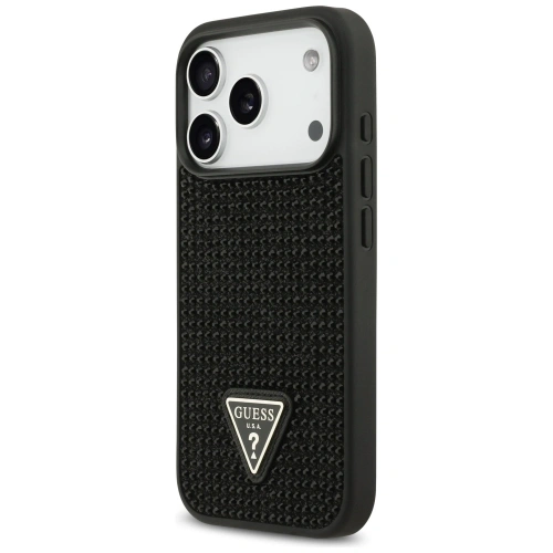 Etui Guess Rhinestone Triangle Logo do Apple iPhone 17 Pro czarny