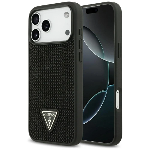 Etui Guess Rhinestone Triangle Logo do Apple iPhone 17 Pro Max czarny