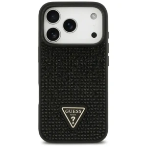 Etui Guess Rhinestone Triangle Logo do Apple iPhone 17 Pro czarny