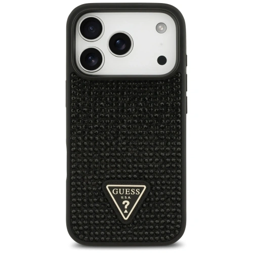 Etui Guess Rhinestone Triangle Logo do Apple iPhone 17 Pro czarny