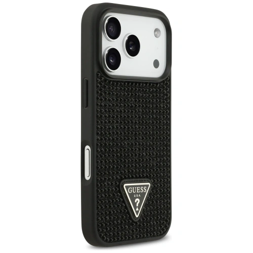Etui Guess Rhinestone Triangle Logo do Apple iPhone 17 Pro czarny