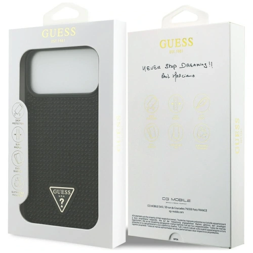Etui Guess Rhinestone Triangle Logo do Apple iPhone 17 Pro Max czarny