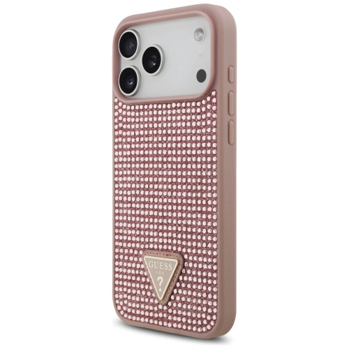 Etui Guess Rhinestone Triangle Logo do Apple iPhone 17 Pro Max różowy