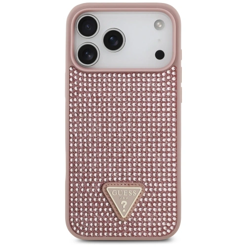 Etui Guess Rhinestone Triangle Logo do Apple iPhone 17 Pro Max różowy